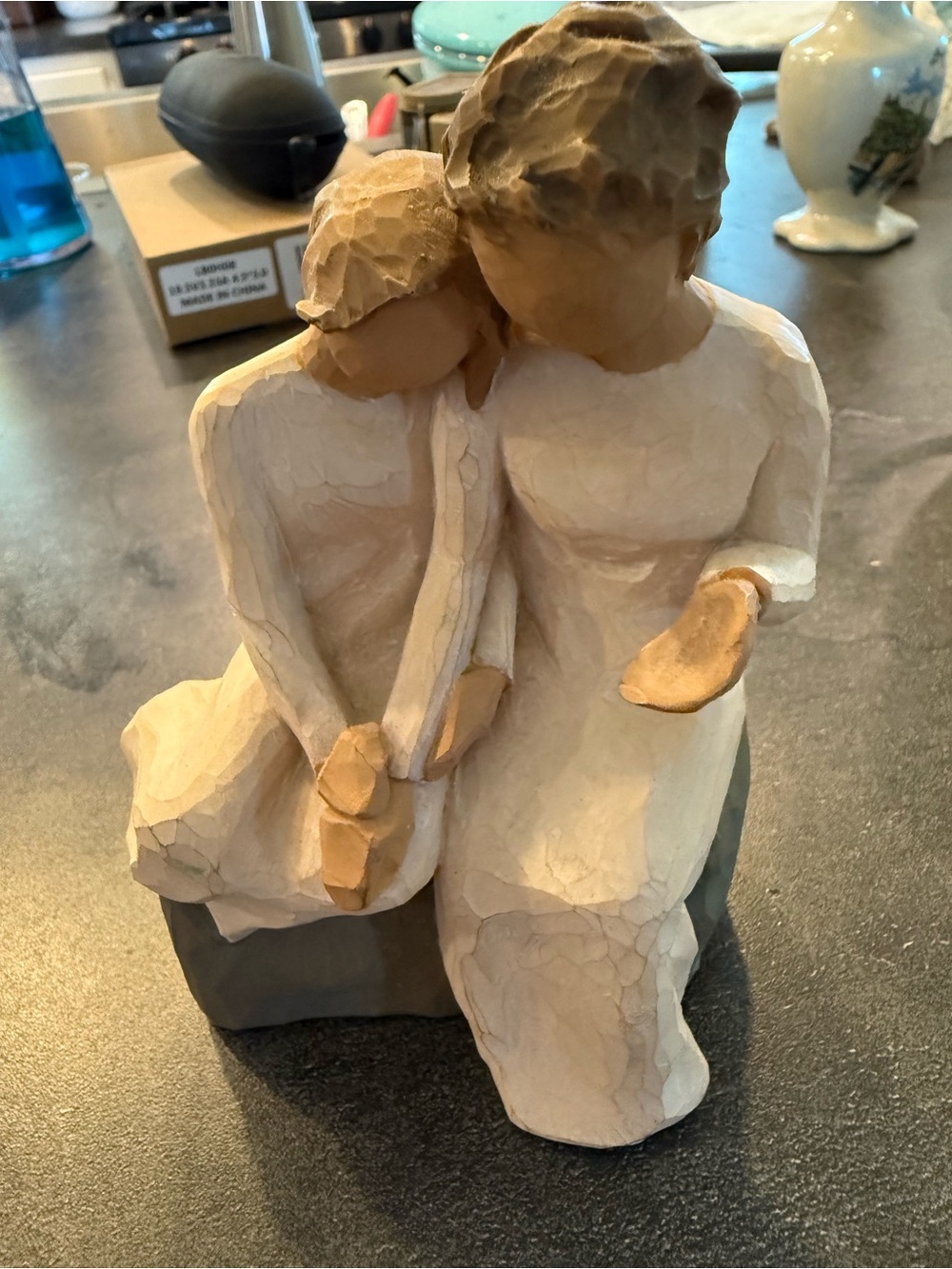 Willow Tree Grandmother and child Figurine in Cream and Tan